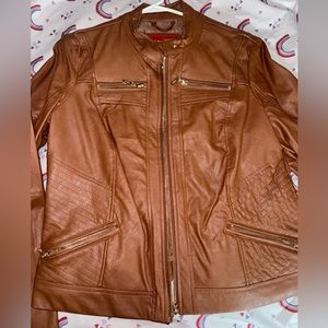 Guess Brown Leather Jacket